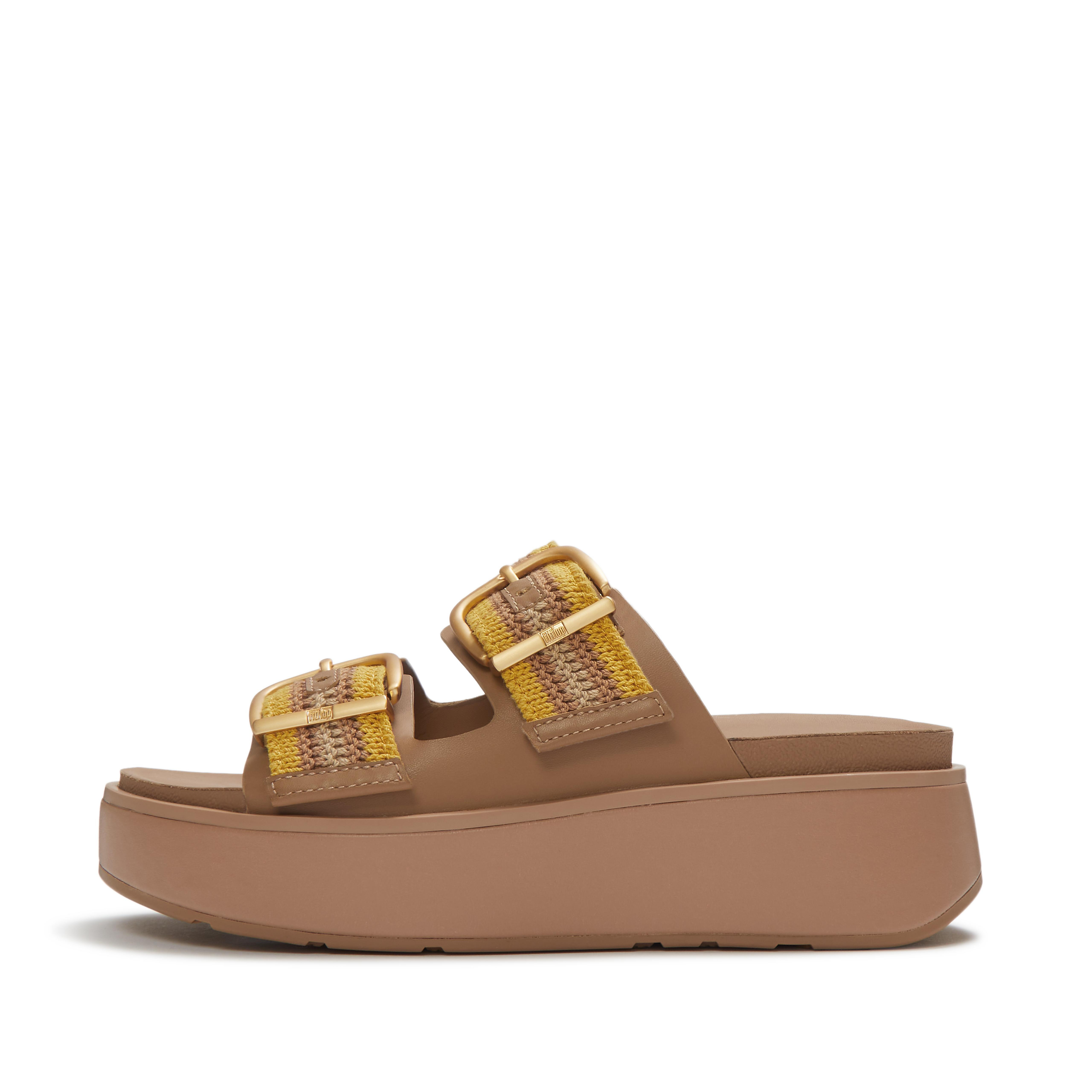 GEN-FF Max Buckle Stripe-Webbing Two-Bar Slides | FitFlop (US)