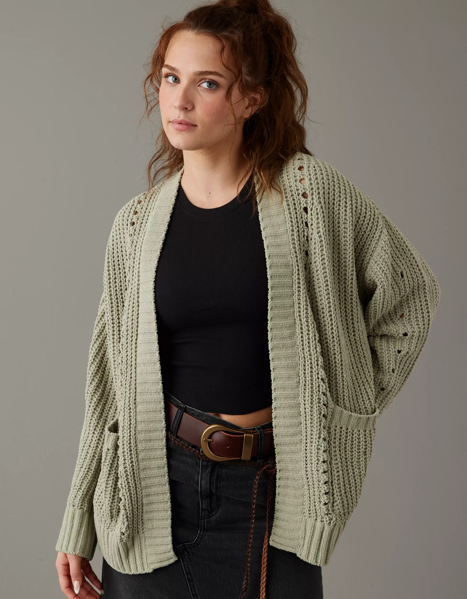 AE Slouchy Chenille Cardigan | American Eagle Outfitters (US & CA)