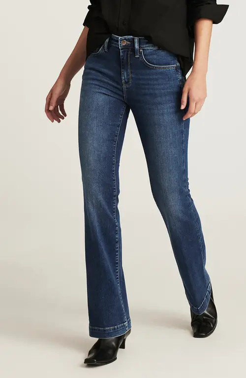 Mavi Jeans Vicky Mid Rise Bootcut Jeans in Dark Brushed Feather at Nordstrom, Size 29 X 32 | Nordstrom