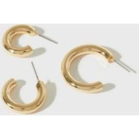 3 Pack Gold Hoop Earrings New Look | New Look (UK)