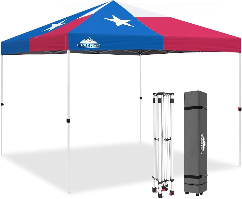 EAGLE PEAK 10x10 Pop Up Canopy, Instant Outdoor Canopy Tent, Straight Leg Pop Up Tent for Parties... | Amazon (US)