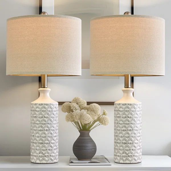 Amarchand 24.75"Modern Ceramic Lamp, for Living Room Bedroom, Bedside Table (Bulb Not Included) | Wayfair North America
