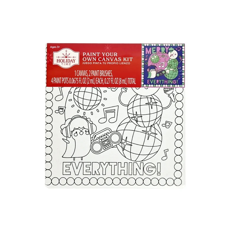 Holiday Time Paint Your Own Canvas Kit - Merry Everything - Walmart.com | Walmart (US)