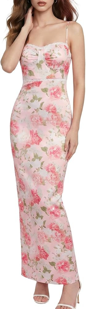 Womens Sexy Backless Bow Deor Cowl Neck Maxi Dress Elegant Long Sleeveless Bodycon Cocktail Party... | Amazon (US)