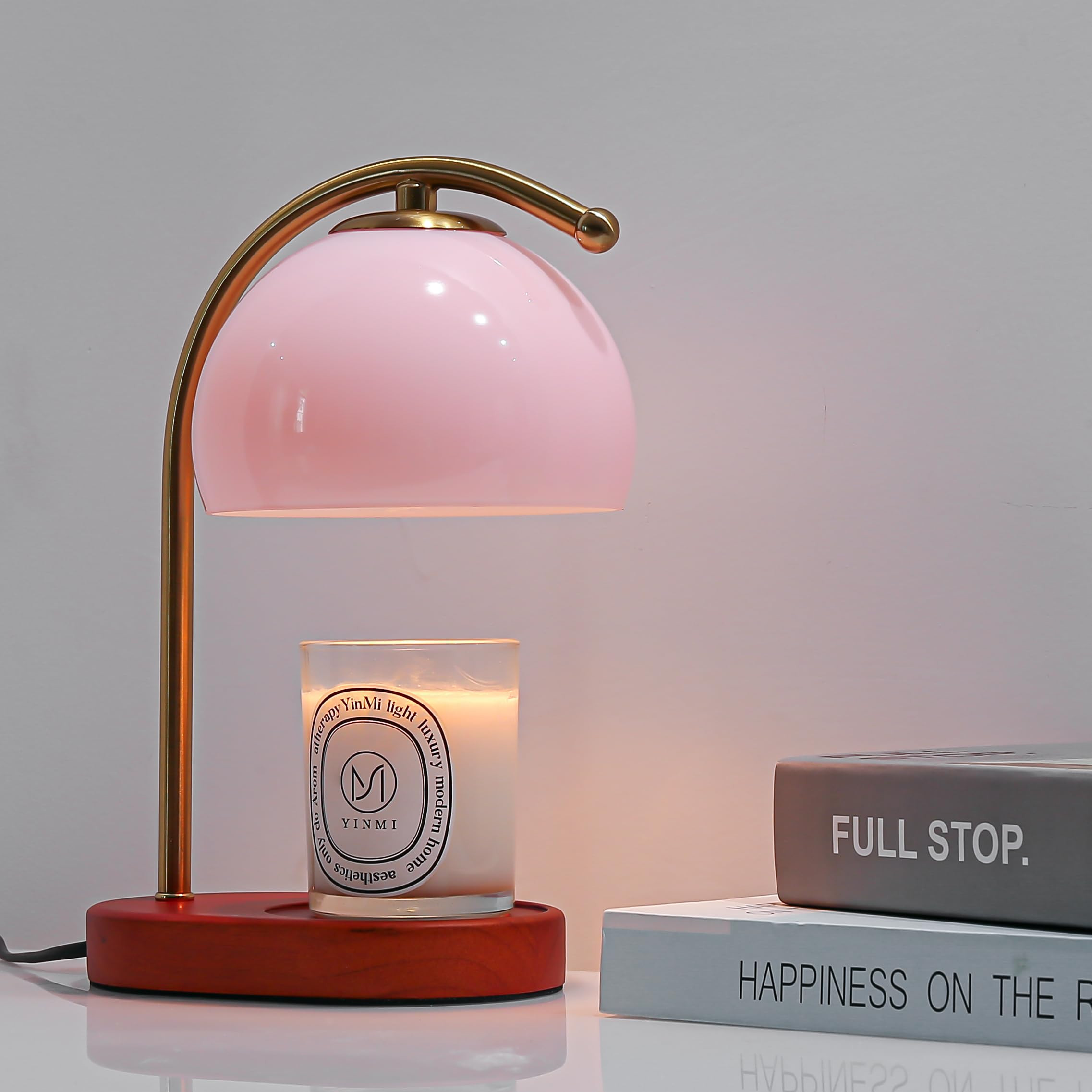 Mid Century Pink Glass Candle Warmer Lamp with Timer & Dimmer, Mothers Day Birthday Gifts for Wom... | Amazon (US)