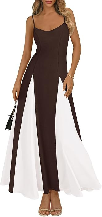 PRETTYGARDEN Spaghetti Strap Backless Summer Dresses for Women 2026 Flowy Maxi Dresses Sleeveless... | Amazon (US)