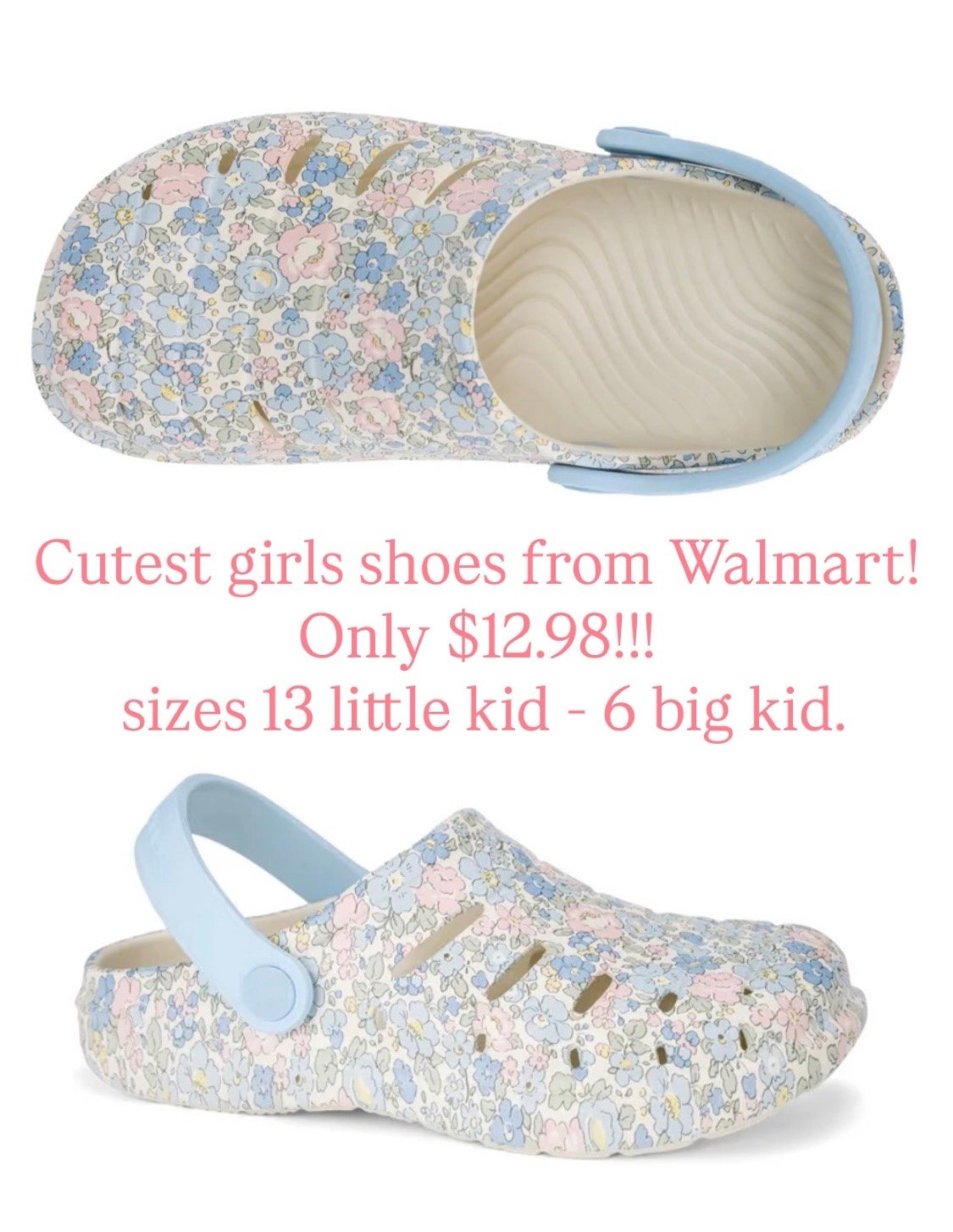 Cutest girls shoes from Walmart! Only $12.98 sizes 13 little kid - 6 big kid.