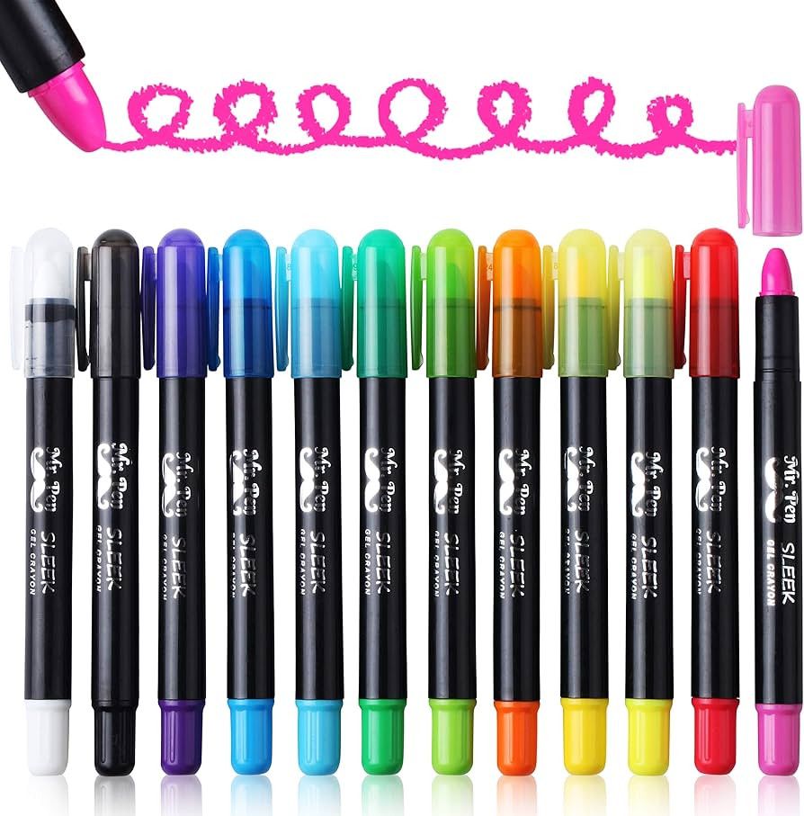 Mr. Pen- Crayons, Gel Crayons, 12 Pack, Twist up Crayons, Non-Toxic, Silky Crayons for Coloring B... | Amazon (CA)