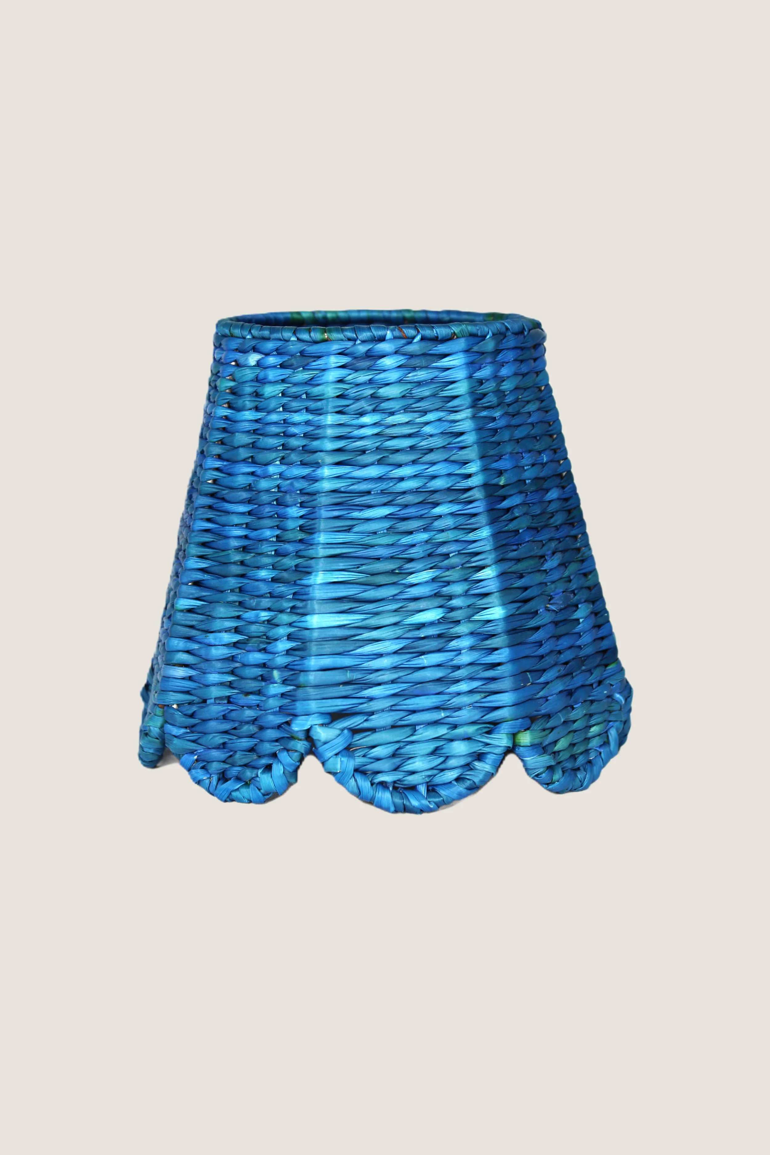 Light Blue Scalloped Seagrass Zafferano Shade Cover | Tuckernuck (US)