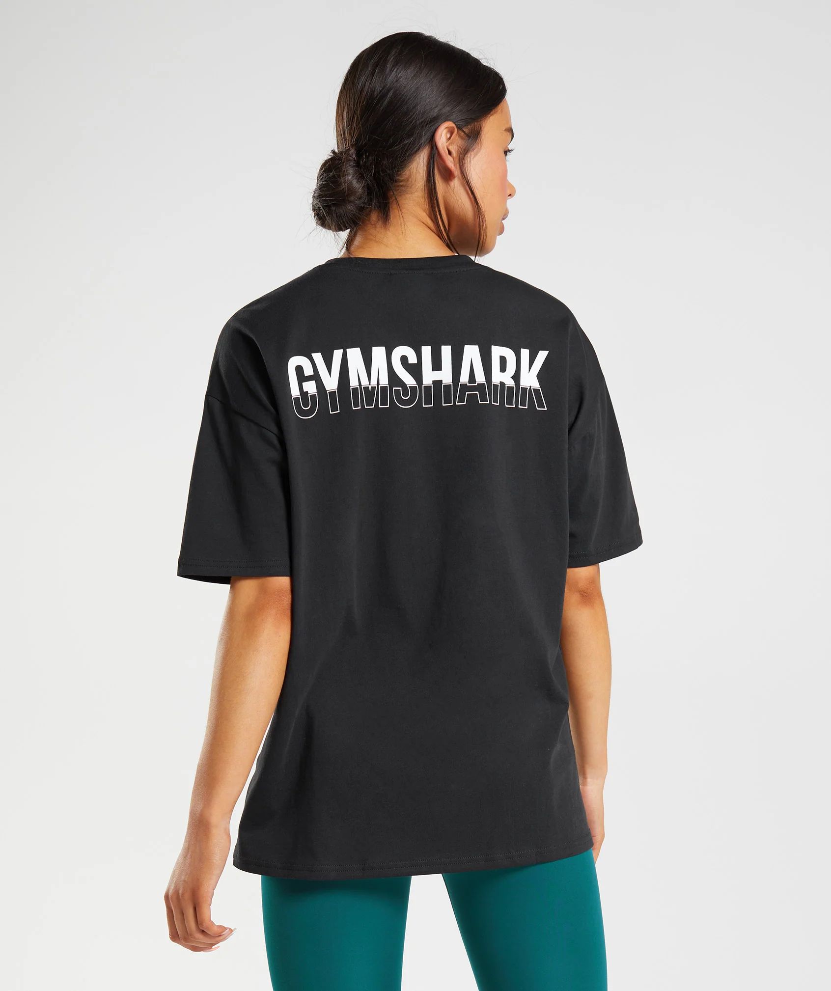 Gymshark Fraction Oversized T-Shirt - Black/White | Gymshark (Global)