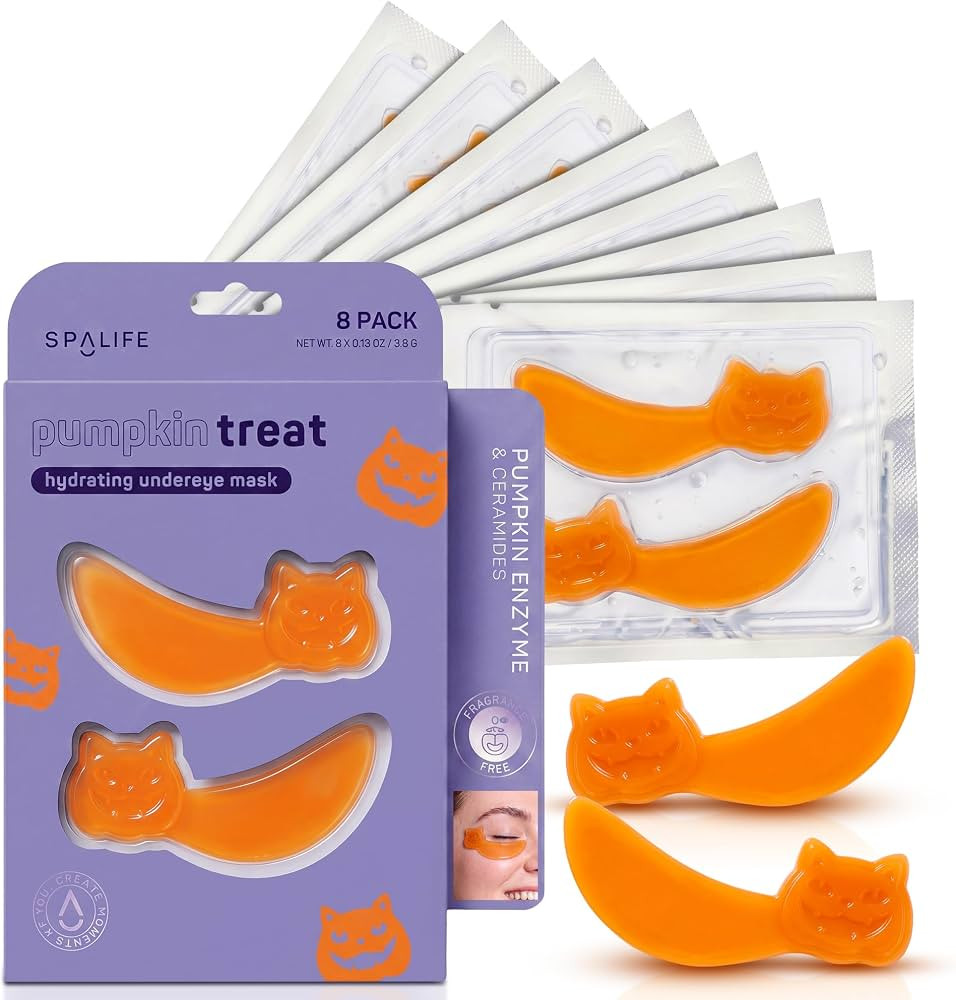 SpaLife Pumpkin Korean Under Eye Patches | Halloween Boo Basket Ideas | Hydrogel Eye Patch for Da... | Amazon (US)