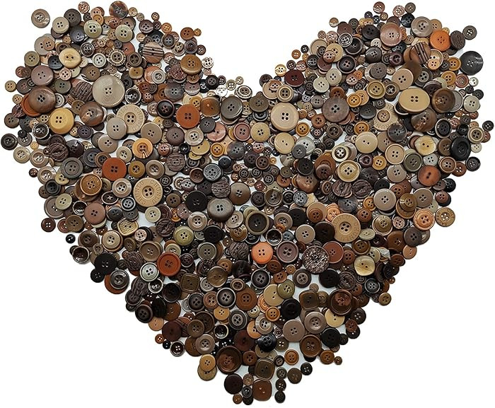 600-700Pcs Brown Buttons for Crafts Bulk Assorted Sizes Brown Craft Buttons for Crafting, Arts, D... | Amazon (US)