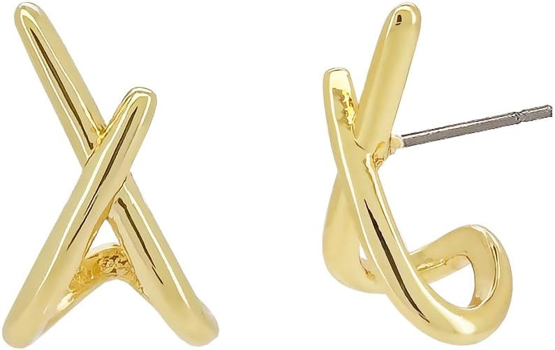 Obidos 14K Gold Plated Triple Huggie Illusion Stud Earrings | Double Huggie Hoop Earrings for One... | Amazon (US)