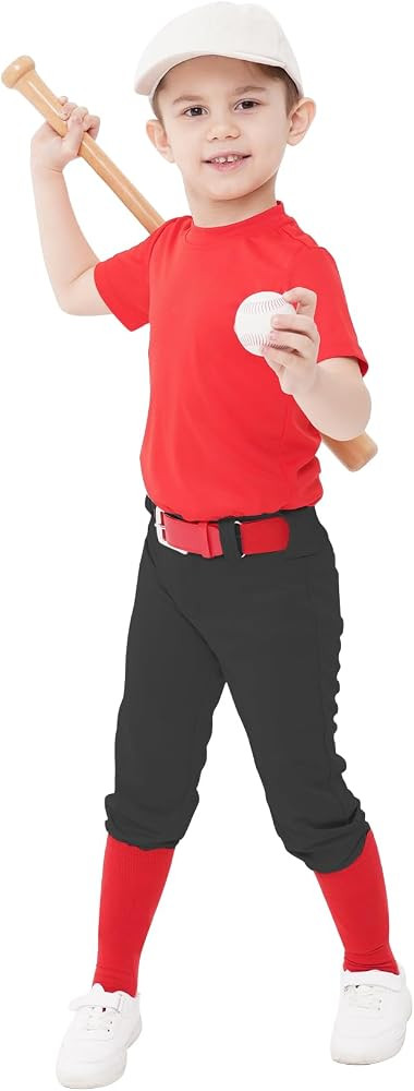 QBK 2T-17Y Toddler Baseball Pants Youth Softball Pants Kids Tee Ball Pants for Boy Girl | Amazon (US)