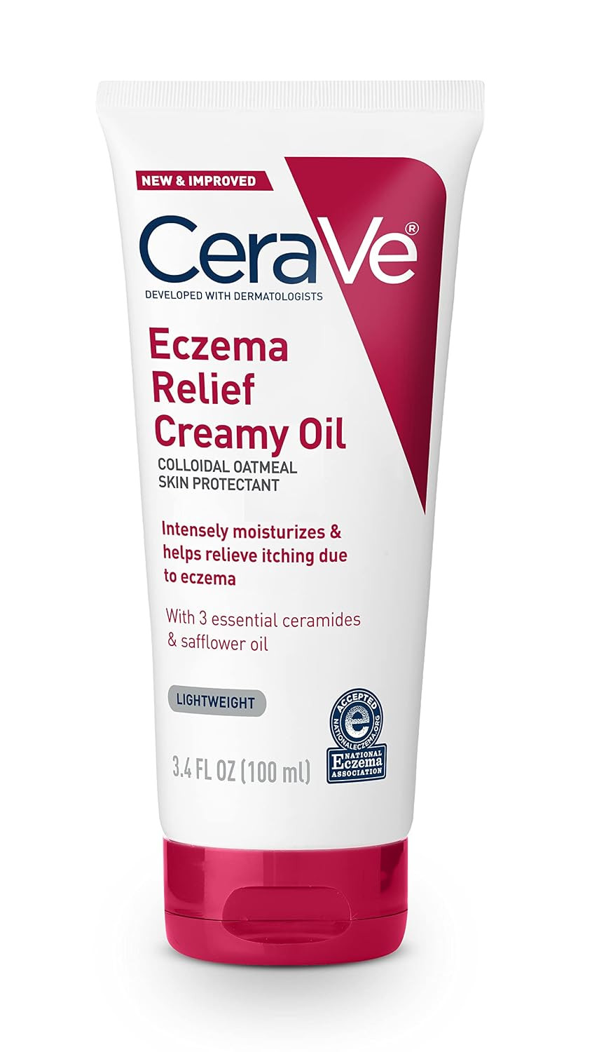 CeraVe Eczema Relief Creamy Body Oil, Body Cream & Lotion, 3.4oz | Amazon (US)