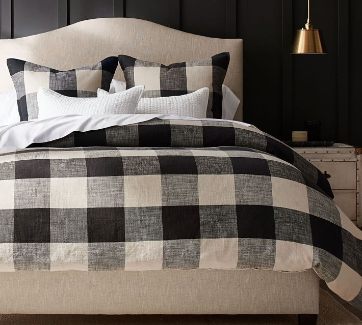 Charcoal Bryce Buffalo Check Cotton Duvet Cover, Full/Queen | Pottery Barn (US)