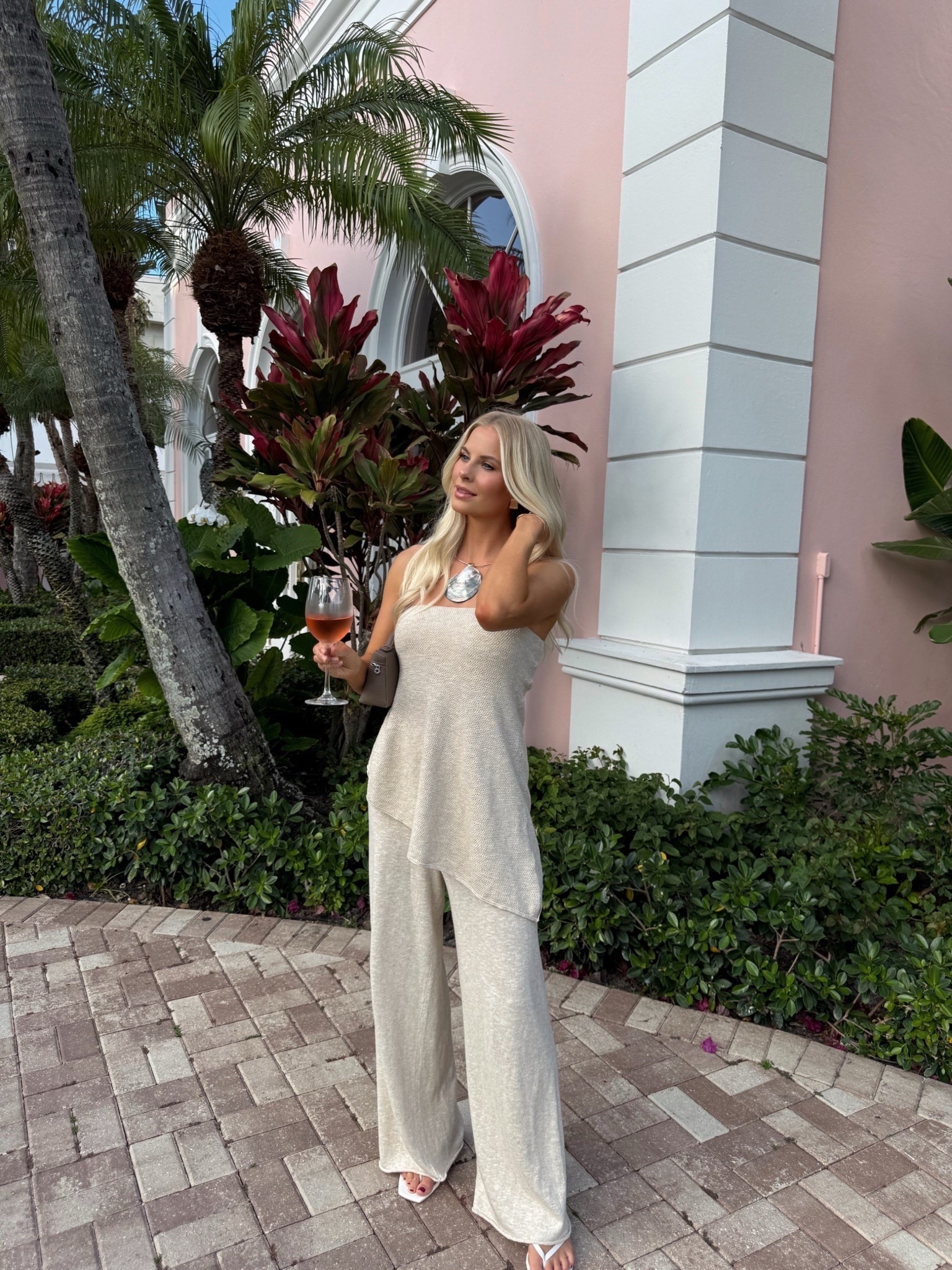 Wearing a small in set, shoes are tts! Sunglasses are brand Vehla, linked nearly identical! #kathleenpost 

Miami outfit | vacation outfit | resort wear | dinner outfit | vacation dinner | beach vacay look #LTKStyleTip 

#LTKSeasonal #LTKTravel