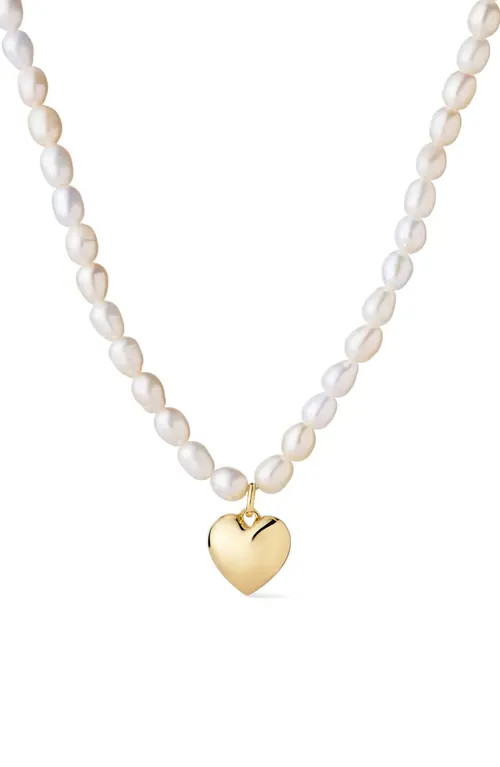 Ana Luisa Freshwater Pearl Heart Pendant Necklace in Gold at Nordstrom | Nordstrom
