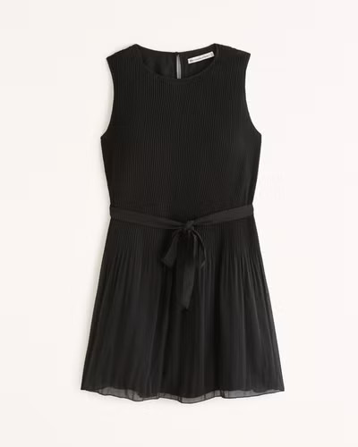 High-Neck Plisse Mini Dress | Abercrombie & Fitch (US)