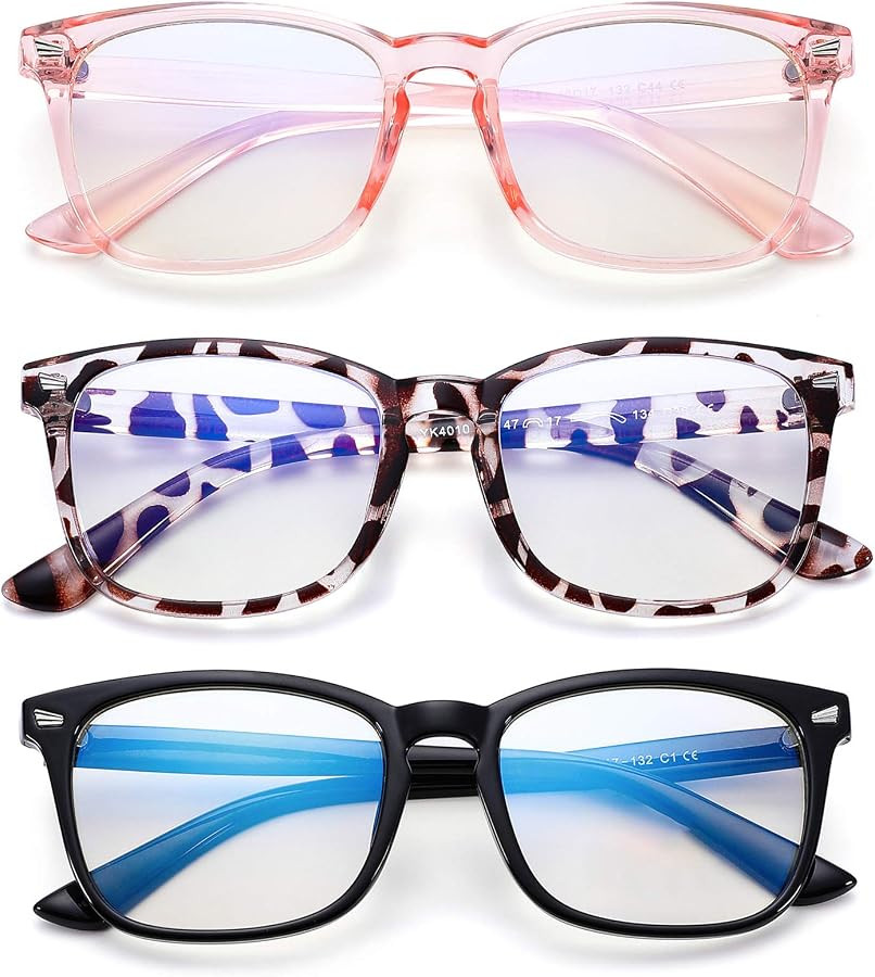 COASION Blue Screen Glasses for Kids Age 3-12, 3 Pack Blue Light Blocking Glasses for Girls Boys ... | Amazon (US)