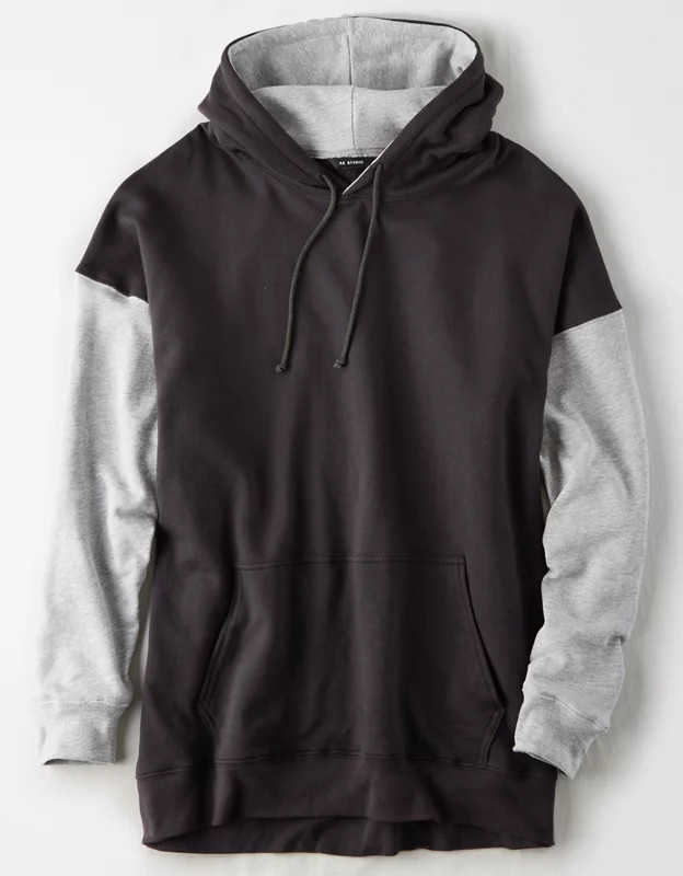 AE Studio Color Block Oversized Hoodie | American Eagle Outfitters (US & CA)