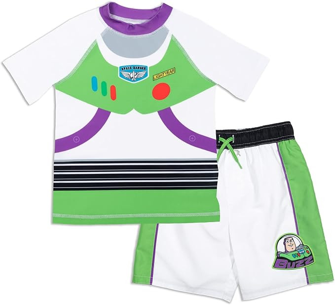 Disney Pixar Toy Story Alien Rex Slinky Dog Woody Baby Pullover Rash Guard and Swim Trunks Outfit... | Amazon (US)