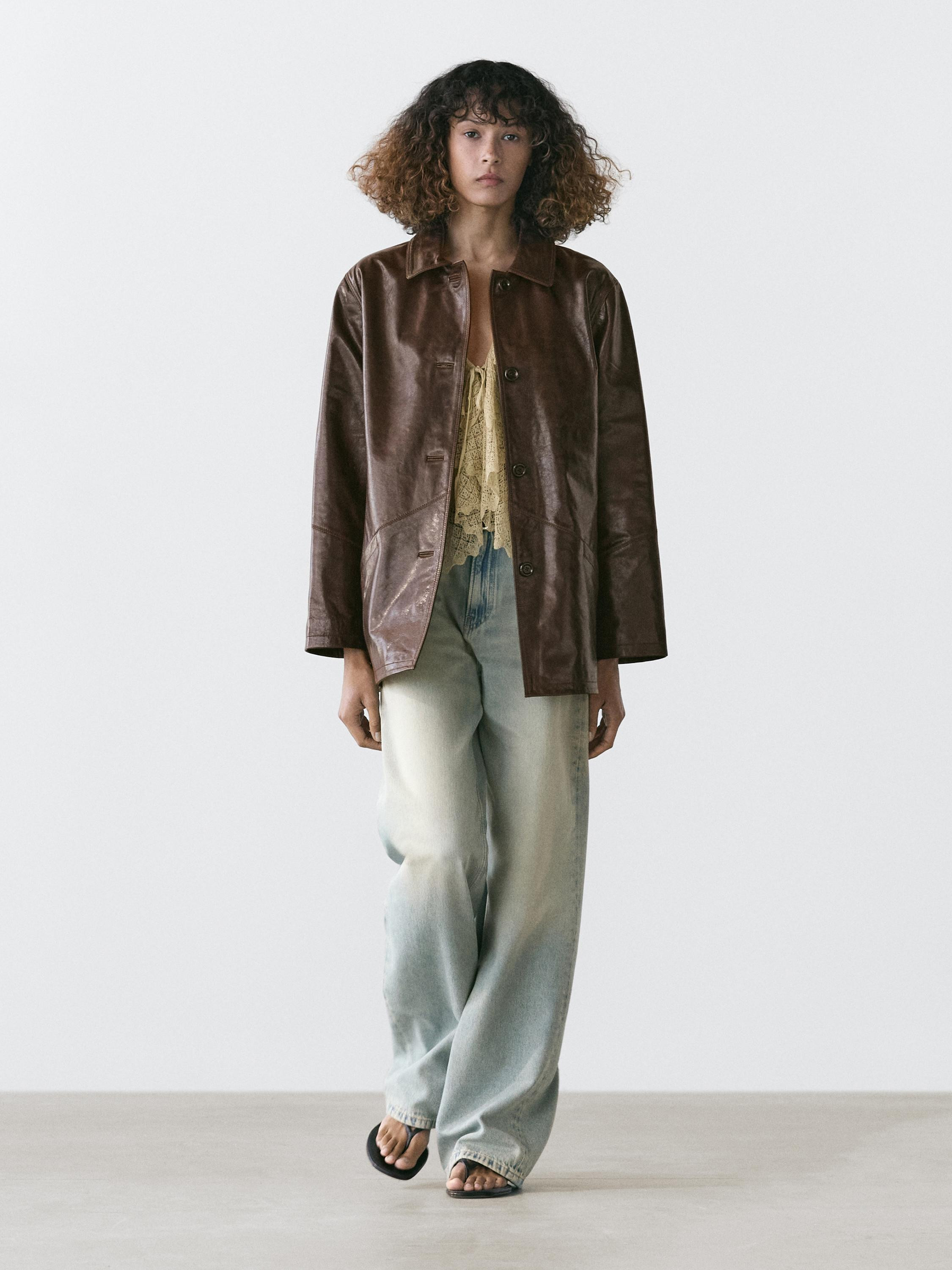 Nappa leather jacket | Massimo Dutti US