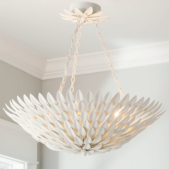 Olive Leaf Dual Mount Chandelier - 6 Light | Shades of Light