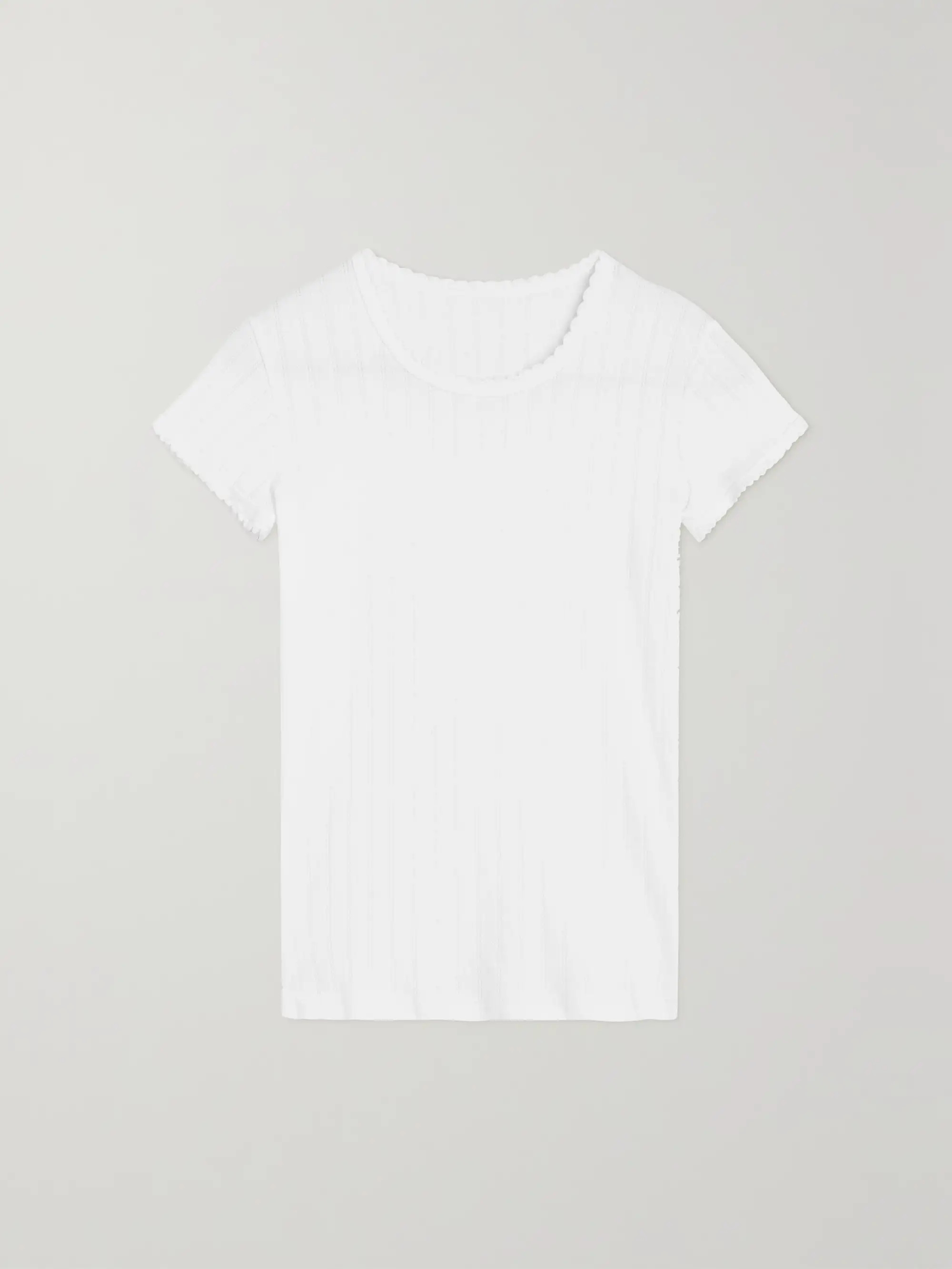 Pointelle-knit cotton-jersey T-shirt | NET-A-PORTER (US)