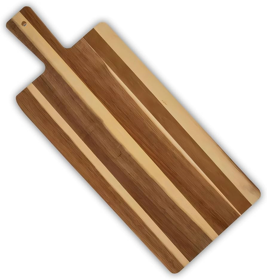 Rectangle Large Acacia Wood Cutting Board with Handle, 19.5"L x 7.9W - Food-Safe Natural Grain Wo... | Amazon (US)
