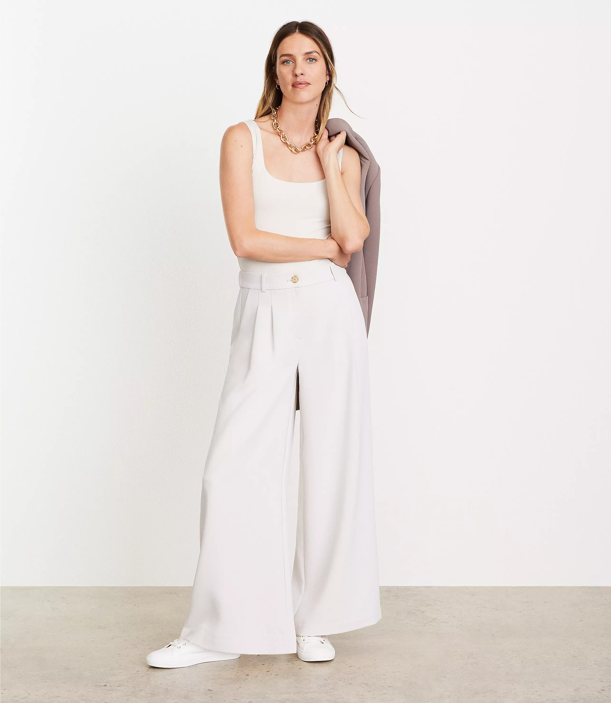 LOFT Versa Crepe Drape Palazzo Pant | LOFT