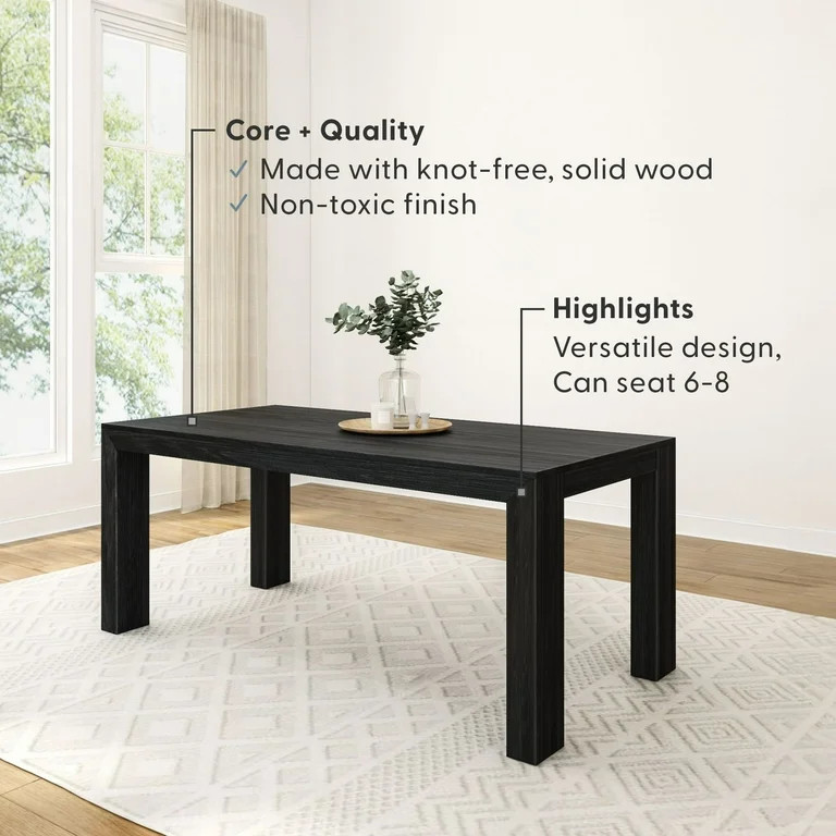 Plank+Beam 72" Extendable Dining Table, Black Wirebrush | Walmart (US)