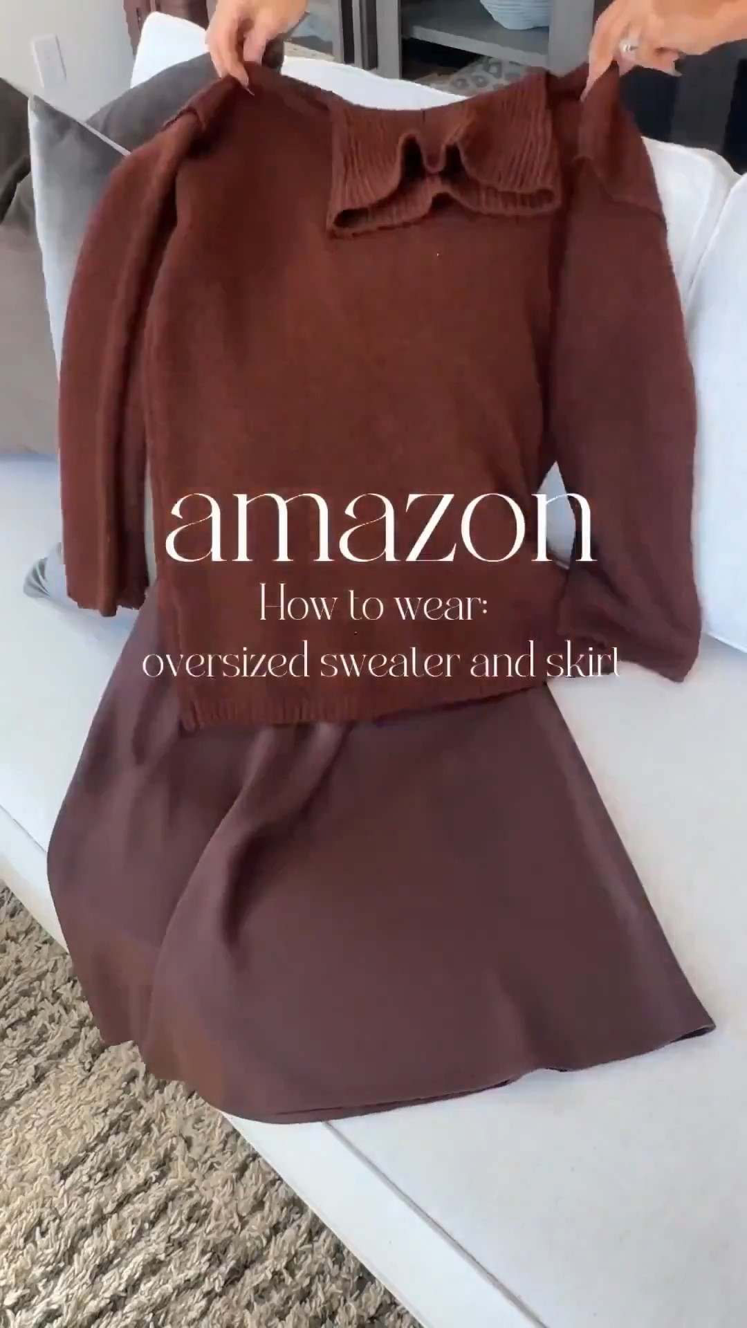 Monochromatic skirt with oversized sweater hack, how to outfit hack
All amazon
Sweater sz small
Skirt xs 
Boots tts linking similar 


#LTKSeasonal #LTKootd #LTKOver40