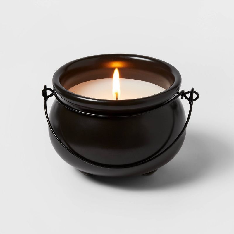 8oz Black Cobwebs & Ashes Ceramic Cauldron Figural Candle - Hyde & EEK! Boutique™ | Target