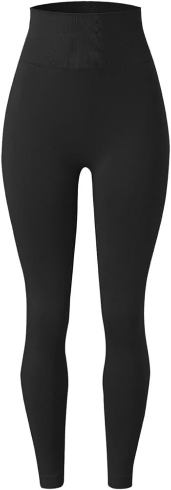XIAOBU Workout Leggings Women's High Waist Butt-Lifting Stretch Slim Yoga Pants Solid Casual Sports  | Amazon (US)