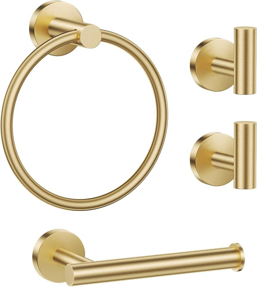 Lairuier Bathroom Hardware Set, 4-Piece Towel Bar Set Include Toilet Paper Holder,Towel Ring and ... | Amazon (CA)