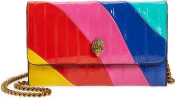Kurt Geiger London Rainbow Stripe Leather Chain Wallet | Nordstrom | Nordstrom