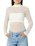The Drop Women's Bethany Mock-Neck Lace Top | Amazon (US)