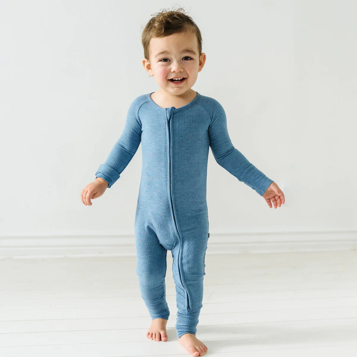 Heather Blue
        Ribbed Zippy | Little Sleepies