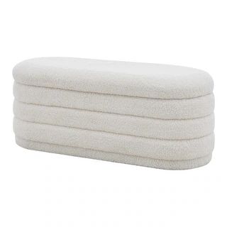 Celine Faux Shearling Fabric Storage Bench - On Sale - Overstock - 34633386 | Bed Bath & Beyond
