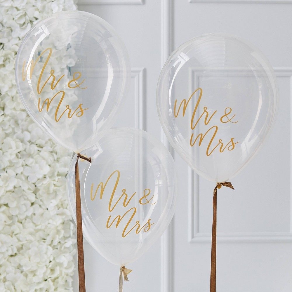 Mr And Mrs"" Balloon Gold | Target