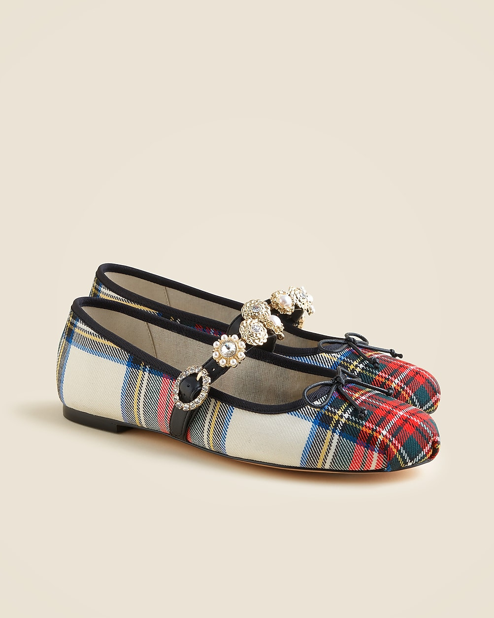 Logan embellished Mary Jane ballet flats in tartan | J. Crew US