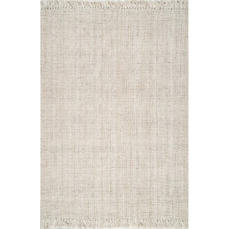 Isalgue Handmade Farmhouse Chunky Jute Area Rug in Off-White | Wayfair North America
