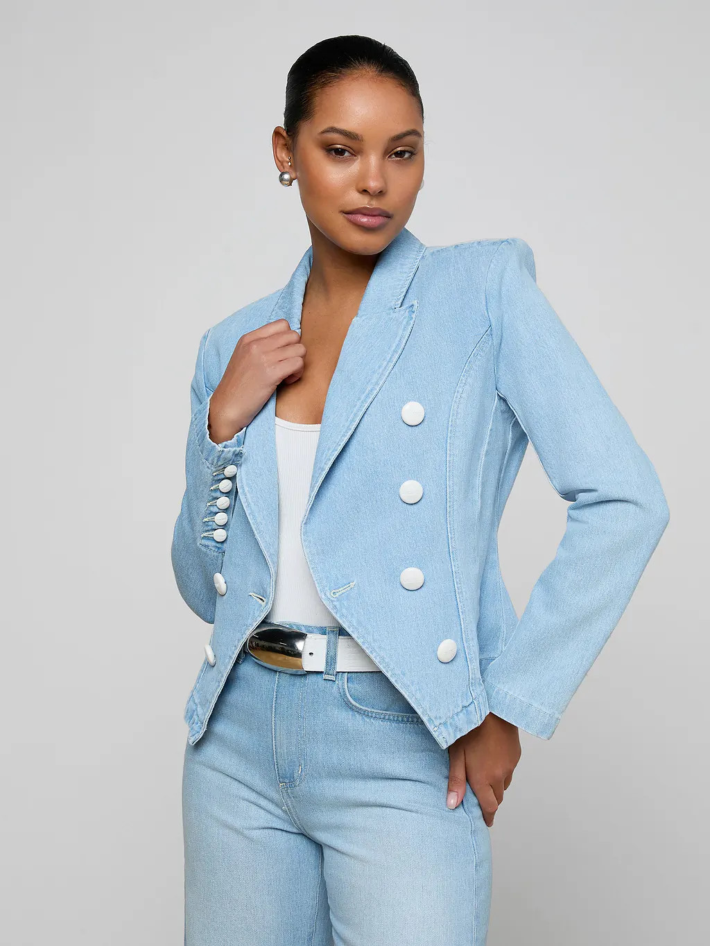 Emerson Structured Blazer in Brea | L'AGENCE | L'Agence