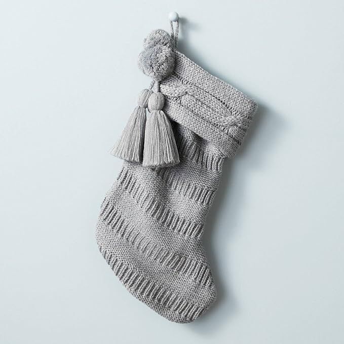 Hearth & Hand with Magnolia Holiday Stocking Collection (Gray Cable Knit) | Amazon (US)
