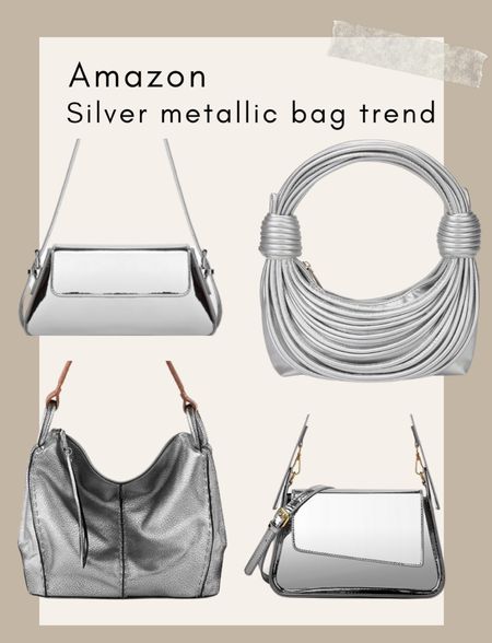 Amazon 
Silver metallic bag trend 
Holiday 


#LTKSeasonal #LTKGiftGuide #LTKHoliday