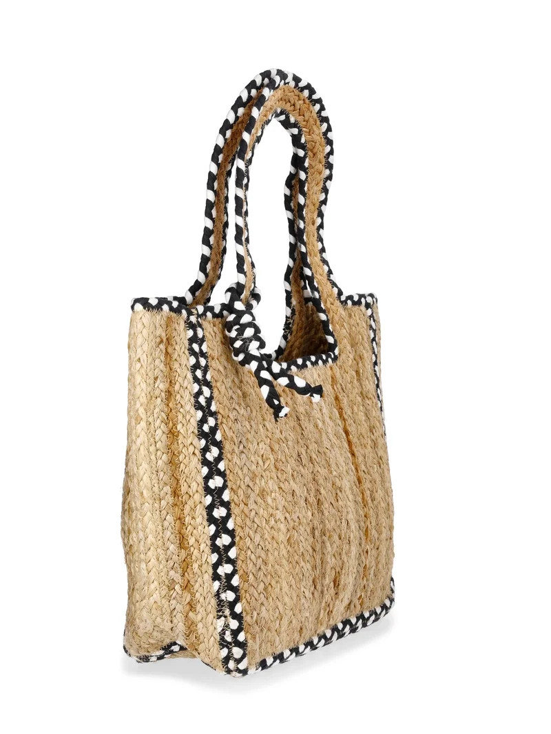 No Boundaries Women's Jute Tote, Black | Walmart (US)