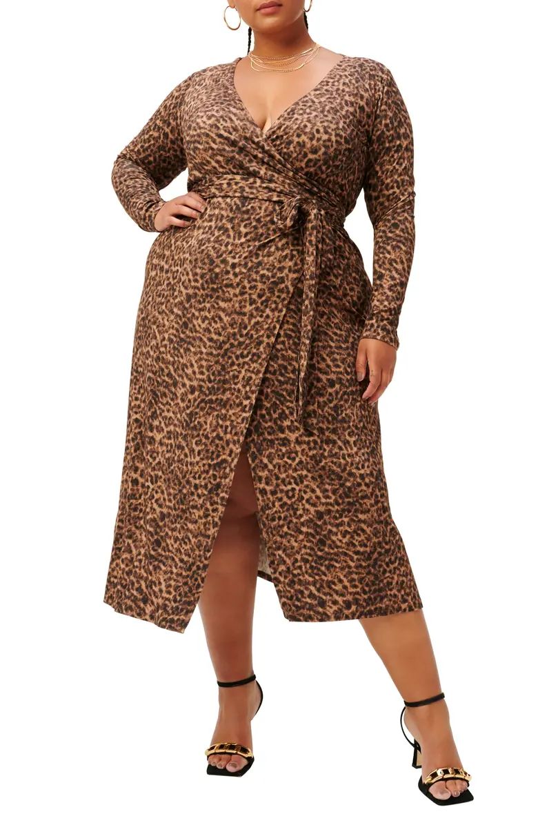 Long Sleeve Leopard Print Wrap Dress | Nordstrom | Nordstrom Canada