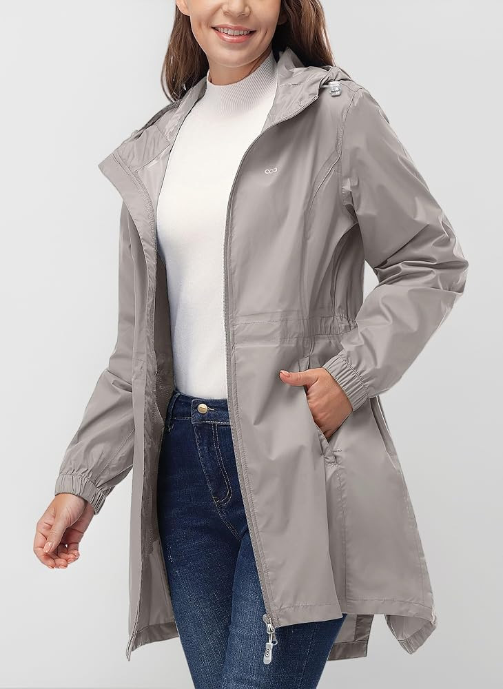 33,000ft Damen D\u00fcnne Wasserdichte Faltbar Regenmantel Regenjacke mit Kapuze, Leicht Atmungsa... | Amazon (DE)
