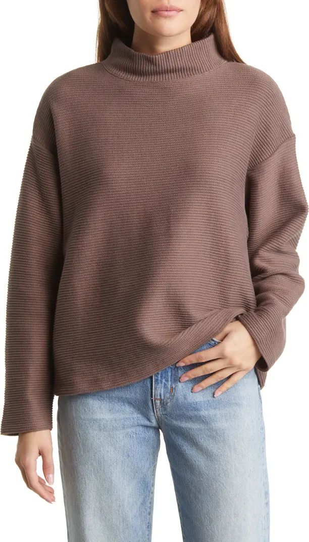 Madewell Funnel Neck Drop Shoulder Cotton Sweater | Nordstrom | Nordstrom